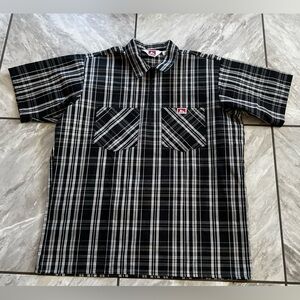 Ben Davis Black and White Checkered Men's Shirt zip plaid XL